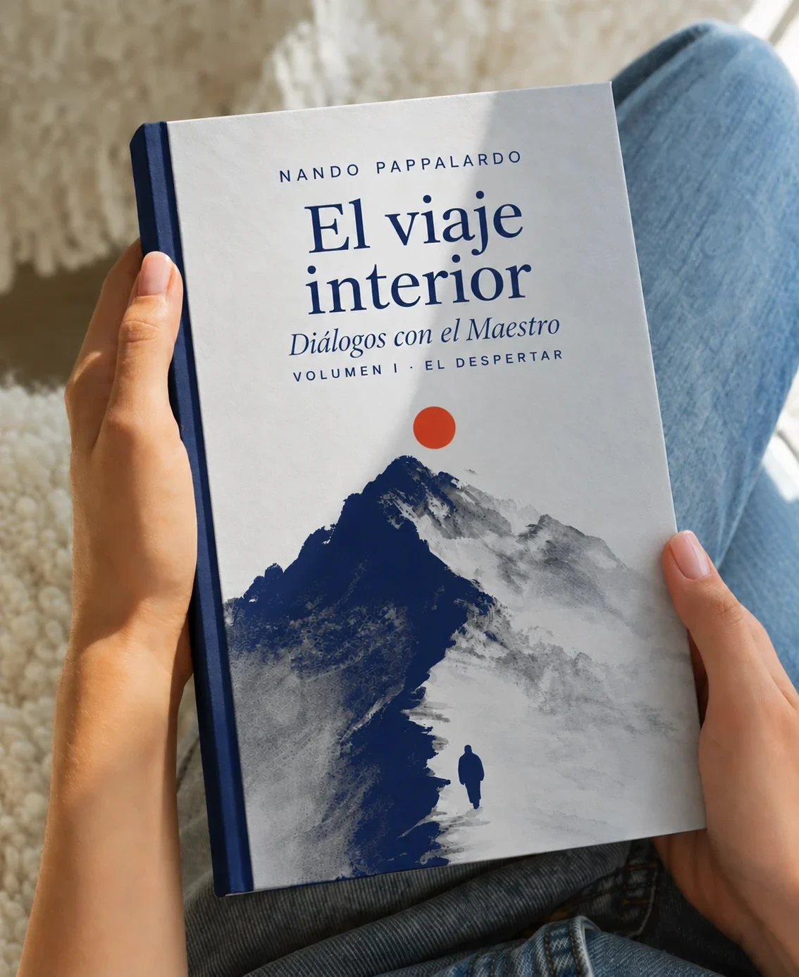 Una lectora sostiene el Volumen I, El despertar